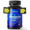 Magnijs 7 Complex Papildinājums Uzlabots ar glicinātu citrāta malāta helātu Taurate Orotate Aspartāts, Kapsulas ar cinku, D3 un B6 vitamīns miegam, Muskuļu atvieglošana, 60 kapsulas