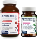 Metagēni Magnija glicināts (120 tabletes) & UltraFlora Complete Sieviešu probiotikas (30 kapsulas) - Absorbējams magnijs nervu sistēmas atbalstam - AIDS Gremošanas Veselības