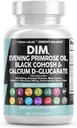 Tīrs Nutraceuticals DIM Vakara Primrose Black Cohosh Kalcijs D-Glucarate Sulforaphane Linsēklu ekstrakts - Hormonālais atbalsts Vitamīni sievietēm ar Dong Quai - 60 Caps