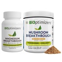 BiOptimizatori Magnija noplūde 4.0, (30 kapsulas) un sēņu noplūdes pulveris (Salted Karamele, 15 Servējumi) - Dabīgs Miega un smadzeņu Superfood & Papildinājums Bandle