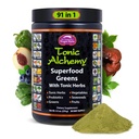 Dragon Herbs Tonik Alchemy Superfood Greens Pulveris ar 91 Sastāvdaļas: Tonik herbs, Ashwagandha, Sēnes, Probiotikas, Super Greens, Jūraszāles, Augļi, Dārzeņi, Spirulina - 30 Kalpo