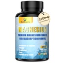 5 - in - 1 Magnija komplekss - 320mg magnija glicināts, malāts, citrāts... - Miega, muskuļu relaksācijas un enerģijas vielmaiņas atbalsts - Augsta absorbcija - Vegāns, ne-GMO - 120 kapsulas
