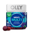 OLLY Men's Multivitamine Gummy, Vitamīni A, C, D, E, B, Cinc, Blackberry Flavor, 45 dienu piegādes - 90 grāfs
