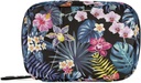 Naanle Pill organizators Hawaii Palm Leaves Flowers Pill Box 7 Day Pill Case Bag Travel Pill Organizators Bag ar rāvējslēdzēju Pārnēsājams Weekly Case Compact Izmērs vitamīnu piedevas turētājam