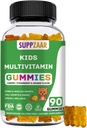 Kids Vitamīni; 45-90 Diena Kids Multivitamīni Gummies; Gummy Vitamīni ar veģetāriešiem, ne-ĢMO un bez glutēna; Sastāvdaļas; Multivitamīni bērniem;