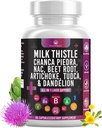 Piena dadzis NAC Chanca Piedra Beet Saknes Artichoke Dandelion Saknes- Aknas Papildinājums Plus Astragalus TUDCA Holīns un ingvers- 60 Skaits