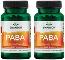 Swanson PABA - Jaudīgs B komplekss, kas atbalsta sarkano asins šūnu veidošanos - Folijskābes komponents, kas palīdz piegādāt skābekli šūnām un ādas veselības atbalsts - (120 kapsulas, 500mg katra) (2 iepakojums)