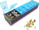 Extra Large Pill organizators- XXL Pill Box 7 Day - Weekly Pill Organizators ar AM PM Large Iedalījumi Big Pill Gadījums papildinājumiem Jumbo Pill turētājs Vitamīnu milzīgs medicīna Organizators 2 reizes dienā