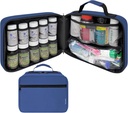 Liels poll pudele organizētājs, medicīnas soma, iepakojums, nesējs zālēm, vitamīni, un medicīnas piederumi - Travel Medicine Organizators un mājas glabāšana Med Bag - zils (bez slēdzenes)