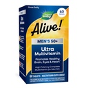 Dabas ceļš dzīvs! Vīriešu 50+ dienas Ultra Multivitamīnu, augstas potences formula, atbalsta veselīgu smadzeņu, acu un sirds*, ar metilētu B12, bezglutēna, 60 tabletes (iepakojums May Vary)