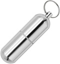 Pārnēsājams Pill Organizators Small Travel Pill Box Keychain Mini Daily Pill Case Container, Ūdensnecaurlaidīgs Metāla Pill Holder Medicine Pudelītes papildinājumiem, Tabletes, Vitamīni un zāles (Liels)