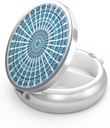 Pill Box 3 iecirknis mazpiltuve, Portable kabate vai Purse Pill organizētājs Pill konteineru turētājs turēt vitamīnus, zāles, zivju eļļu un piedevas (Peacock Sky Blue)