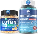 Bezcukura luteīns 20mg Zeaksantīna Acu vitamīni Ar EPA 190mg & DHA 80mg + Multivitamīns ar glikozamīnu Hondroitīns MSM imūnai terapijai, vīriešiem un sievietēm - (2. iepakojums)
