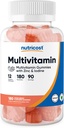 Nutricost Multivitamīnu Gumijas, 180 Gumijas (Mixed Berry Flavored) - 90 Servē, bez lipekļa, ne-GMO un veģetārietis Draudzīgi