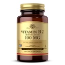 Solgar vitamīns B2 (Riboflavin) 100mg, 100 Dārzeņu kapsulas - Enerģijas Metabolisms, Veselīga nervu sistēma - ne-GMO, Vegan, bez lipekļa, bez piena, košera - 100 Kalpo