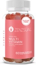 ZENZSUAL Multivitamīnu Gumies – Pieaugušo uztura bagātinātājs ar C vitamīnu, Biotīns, Cinks - garšīgs, bez cukura, želatīns-bez Imūnsupport Gumijas ikdienas labsajūtai (60 aromatizēti gumijas)