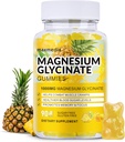Magnijs Glycinate Gumies 1000mg, bez cukura magnija Kālija piedevas Košļājams pieaugušajiem ar L-Threonate miegam, ķermeņa balsts un relaksācija,90 Mango ananasu gumijas