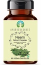 Neem Extract 500mg - 60 Vegetarian Capsules - Azadirachta Indica - Visi Dabīgie - 100% Vegan - bez glutēna - GMP Sertificēts.