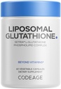 Kode Liposomāls Glutations Papildinājums - Tīrs, samazināts Seria L-glutations, Liposomāls piegāde, Fosfolipīdu komplekss - Iekapsulēts Glutationa pulvera tabletes - Vegan, ne-GMO - 60 kapsulas