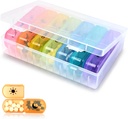 2-Times a Day Pill organizētājs – liels 7 dienu Pill gadījumā – Pārtikas kvalitātes materiāls – augsts apjoms, neatgriezenisks, Travel-Drīgs Design – Perfekts Pill turētājs bagātinātājiem, vitamīniem, un zāles