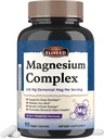 Helated magnija komplekss papildinājums 960mg uz vienu apkalpo, 10 Veidlapas, Magnija Glicināts, Citrāts, Malāts, Taurate & More, Atbalsta Miega & Enerģētika, Augsta Absorbcija, 90 Vegan Caps
