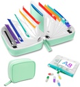 A8 Ūdensnecaurlaidīgs Pill Organizatoru komplekts, divreiz dienā liels Pill Organizators septiņām dienām, Pill Glabāšana ar 14 Color-Cded Pouches, Atkārtoti lietojams Travel Medicine organizators