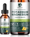 Kālija magnija papildinājums Šķidrs w/Triple Complex Magnija glicināts & Kālija Plus Omega 3, Jūras sūnas, melnais sēklas, D3K2 un kalcijs Zzz, kāju krampji un muskuļu-4 FL OZ Drop