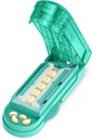 VIENS PIX Pill Cutter Splitter mazajām un mazajām cilpiņām, Medicīna Cutter griešanai vairākas tabletes laikā uz pusēm, Cut mazai vai lielai cilpai ar slēpto Sharp Nerūsējošā tērauda asmeni, Cyan