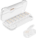 HBlife Weekly Pill organizators un Dispenser 2 Reizi dienā, Daily AM un PM Travel Pill Box Konteiners 7 Dienas Vitamīniem, Medikamenti, Papildinājumi un Zivju eļļa, Putekļus necaurlaidīgs Medicīna Divider Case (Clear)