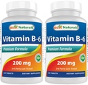 Labākās dabas Vitamīns b6 200mg pieaugušajiem, 120 tabletes (120 Skaits (Iepakojums no 2))