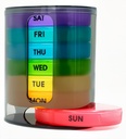 Nedēļas tabletes organizētājs (divreiz dienā), Pārnēsājams 7 Day Pill Box iepakojums ar Stackable AM/PM Iedalījumi tabletes, vitamīns, zivju eļļa, papildinājumi, Rainbow (Rainbow)