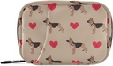 Pill Box Vācu aitu suns sirds 7 Day Pill Case Travel Pill Organizators Bag ar rāvējslēdzēju Portable Weekly Vitamīnu zāles papildinājums turētājs Pouch Bag