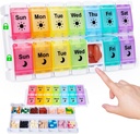 HRX Package Medicine Pill Boxes 7 Day AM/PM, Easy Fill & Open Medication Organizators Vitamīnu atgādinājuma turētājs Diena un nakts