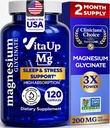 Magnija glicināts 200mg - ASV magnija papildinājums miegam, sirdij, kauliem, metabolismam - augsta absorbcija Magnija bisglicināta kapsulas - 120 Vegan Helētas kapsulas