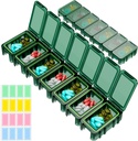 Restree Weekly Pill organizators, 7 nodalījumi Portable Pill Box vienu reizi dienā, Mitruma-Proof Travel Pill Case, Pill uzglabāšanas kaste vitamīniem, medicīna, zivju eļļa/piedevas (zaļš)