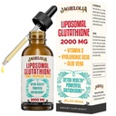 Liposomālā Glutatione Liquid 2000MG – Antioxidant Detox Papildinājums sievietēm un vīriešiem, Novecošanas aizsardzība, Aknu funkcijas un enerģija, ar hialuronskābi + Aloe Vera + C vitamīns, Natural & Vegan, 2 FL.OZ