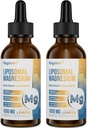 Augsta stipruma liposomālie magnija pilieni, viegli absorbējami, magnija bisglicināta un magnija glikonāta helātu formas, 60ML citrona uzliesmojoši šķidrie pilieni