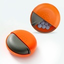 Round Travel Pill Organizators - Pārnēsājama mazās tabletes kaste Purse - Compact, Noplūdes-Proof Medicine Konteiners tabletes, Vitamīni, Zivju eļļa, Papildinājumi - BPA-free, Izturīgs dizains, 2.75" (Orange)