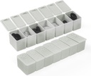 Nedēļas mazu plātņu organizators, 7 dienu plātnītes, ikdienas vitamīnu kazeīna kaste, tablešu konteineri medicīnas papildinājumi Zivju eļļa(2Pcs,Grey)