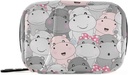 Pill Box Hippo Cartoon 7 Day Pill Case Travel Pill Organizators Bag ar zipper Portable Weekly Vitamīnu zāles papildinājums turētājs Pouch Bag