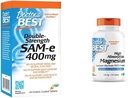 Doktora BEST SAM-e 400 mg, Vegan, bez glutēna, bez sojas, garastāvokļa un locītavu atbalsta, 60 Enteric Coated & High Absorbcija Magnija glicināts Lysinate, 100% Chelated, Non-GMO, Vegan, Gluten