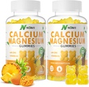 Kalcija magnija cinka Gumijas ar vitamīnu D3, pelnu vaganda Papildinājums - Augsta potences Pastiprināta Absorbcija - Ananass Flavor-180 Skaits