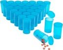 Juvale 30 Iepakojums Iztukšots Pop-Top Pill Pudeles - 19 Dram Ietilpība - Zils Plastic - Vāciņi vieglai piekļuvei - Medicīna Konteineri un flakoni ar vāciņiem - Izspiest-Atvērt Travel Flakoni