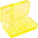 Pillu organizētājs, portatīvais Pillu kaste, 9 nodalījumi Mitrums-Proof Travel Tabletes kaste vitamīniem, medicīna, zivju eļļa, papildinājumi, Pillu dispersis (dzelte)