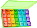 XL Large Weekly Pill organizators 4 Reizi dienā, 7 dienu Pill kastes un organizētājs AM PM, Lieli iedalījumi Pill Case, Mēneša Medikamentu organizators 28 dienas Dispenser zivju eļļas