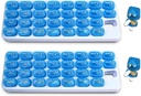 31 Day Monthly Pill Organizators ar Pop Out Pocket Pill Pods un uzglabāšanas Tray vitamīniem, papildinājumiem, mājas, darba vai ceļojumu - 2 Pack Blue