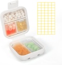 Dynippy Daily Pill organizētājs 5 Iedalījumi Portable Mitruma Proof Maza Pill Case for Pocket Purse Travel Pill Box Portable Medicine Vitamīna Zivju eļļas turētājs Konteiners (balts)