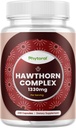Augsta stipruma Hawthorn Berry Capsules - Pure Antioksidants Hawthorn Berry Papildinājums ar lapu un ziedu ekstraktu 4:1 Veselīgai sirdij un Gremošanu - Enerģijas atbalsts vīriešiem un sievietēm - 240 Count Pack