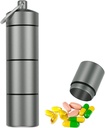 Liels Keychain Pill Holder, EFCIET 3 iecirkņi Metāla Pill Fob Case, Travel Medicine Konteiners ārkārtas tabletes / Vitamīna / Zivju eļļas / Capsule, Ūdensdrošs ceļošanai, Pārgājiens, Kempings (Matt Finished)