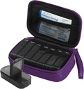 Nedēļas PU Ādas Pill Bag Organizators Gadījums 2 Reizi dienā, AM PM Dienas Pill Box Turiet vitamīnu, Zivju eļļa, Papildinājumi un Medicīna (Purple)